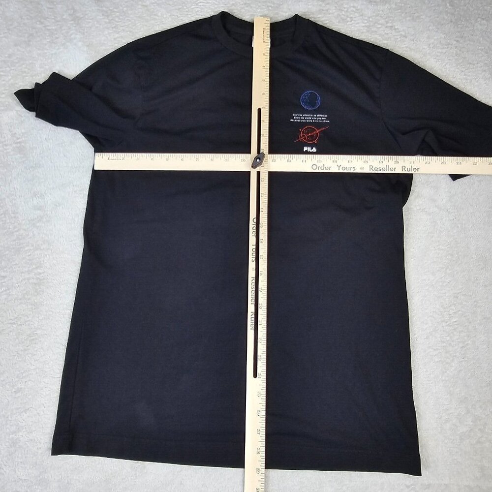 Fila Shirt Mens Medium Black Graphic Tee Tshirt Be Different Hip Hop Skater - Picture 4 of 14